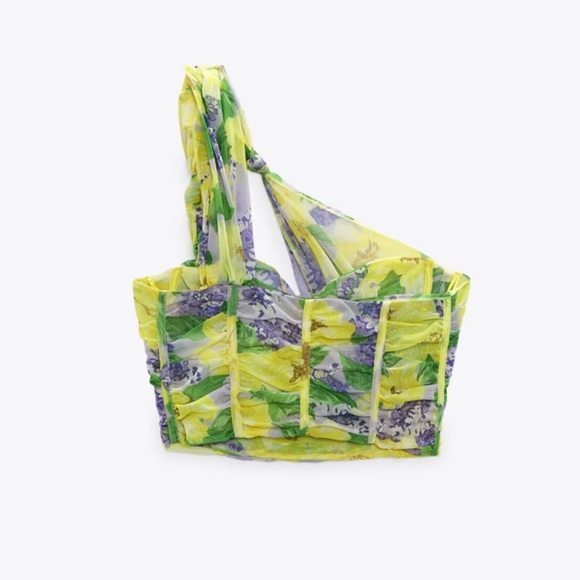 zara printed tulle corset top - Picture 2 of 3